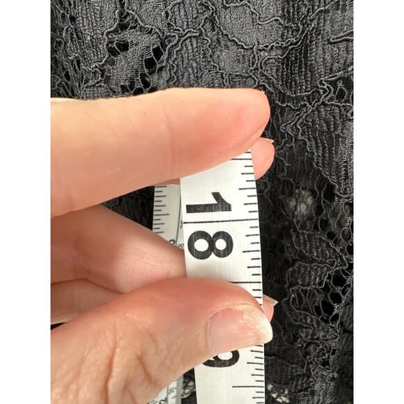 Jason Wu Top Womens Medium Black Lace Sheer Crop Long Sleeve Whimsigoth Romantic - Picture 6 of 7